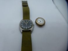 Hamillton ref 523-8290 w10-6645-99 military stainless steel wristwatch no.13396/73 1973 with green