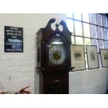 A reproduction Edwardian style longcase clock, having glazed door by W Greenwood, Leeds, and
