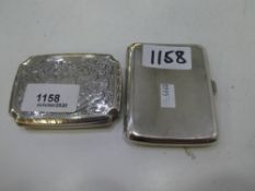 Two silver cigarette cases with silver gilt interior, one hallmarked Birmingham 1914 Henry