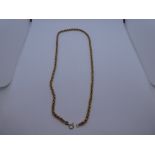 9ct yellow gold rope twist necklace marked 375, 46 cm, weight approx 21g