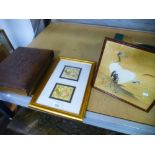 A Victorian photograph album, a Chinese watercolour of two cranes, and a Persian picture of