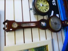 An antique mahogany banjo barometer by Bass of Northampton, 96 cms