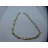 9ct yellow gold curb link necklace, marked 375, approx 41cm, total weight approx 16g