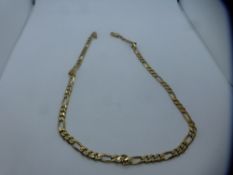 9ct yellow gold curb link necklace, marked 375, approx 41cm, total weight approx 16g