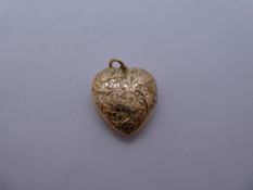 9ct rose gold heart shaped mourning locket, marked 9ct, inscribed 'In Memory of Mother, 1909'