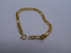 9ct yellow gold curb link bracelet marked 9K, weight approx 3.8g