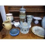 A quantity of Studio pottery and similar, including a vase by Iden Pottery of Rye