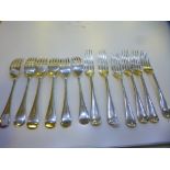 Twelve silver forks hallmarked London and Sheffield early 20th century. Gross weight approx 18.71ozt