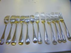 Twelve silver forks hallmarked London and Sheffield early 20th century. Gross weight approx 18.71ozt