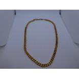 9ct yellow gold curblink necklace weight approx 22.2g, marked 9K, 375