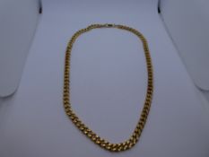 9ct yellow gold curblink necklace weight approx 22.2g, marked 9K, 375