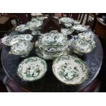 A large quantity of Mason's Chartreuse dinnerware to include a soup tureen, vegetable dished and