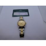 ROLEX OYSTER DATEJUST wristwatch with bi-metal bracelet and champagne dial, possibly 1980/90 -