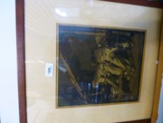 Frank Brangwyn; a pencil signed lithograph of two men working, 24.5 x 29 cms