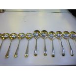 A set of twelve silver soup spoons hallmarked Sheffield 1955, Viner's Ltd. Gross weight approx 23.