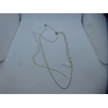 9K yellow gold fine chain - weight approx 1g, together with 14K yellow gold chain A/F, weight approx