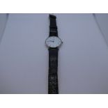 Vintage gent's LONGINES wristwatch, on black leather strap