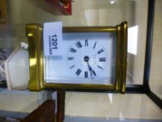 A 20th century brass carriage clock