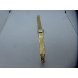 Vintage 9ct yellow gold ladies OMEGA wristwatch, 'Ladymatic', marked 375, DS & S, total weight