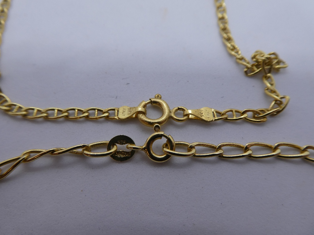 Two 9ct yellow gold neckchains both marked 375, weight approx 4.3 g - Image 2 of 2