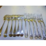 A set of twelve heavy silver Edwardian forks hallmarked Sheffield 1902 John Round and Son Ltd. Gross