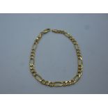 10K yellow gold curb link bracelet, approx 21cm, weight approx 4g