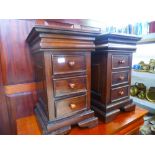 A pair of modern three drawer bedside chests, each 40 cms wide