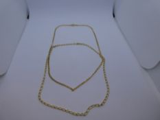 Two 9ct yellow gold neckchains both marked 375, weight approx 4.3 g