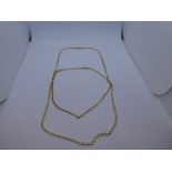 Two 9ct yellow gold neckchains both marked 375, weight approx 4.3 g