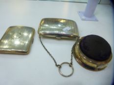 A silver lot comprising of a purse hallmarked Birmingham 1919 Boots pure drug company, a silver gilt