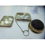 A silver lot comprising of a purse hallmarked Birmingham 1919 Boots pure drug company, a silver gilt