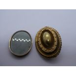 Victorian unmarked yellow metal mourning brooch, approx 4 cm, weight approx 5.8g