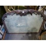 A Victorian mahogany overmantel decorated fruit and leaves, 130 cms