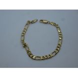 9ct yellow gold curb link bracelet, marked 375, weight approx 7.3g