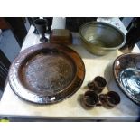 A small quantity of Studio pottery, to include 6 large dishes