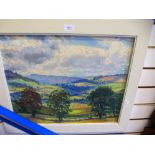 David Birch; 'In the Hambleton Hills, Yorkshire', landscape view, 54 x 44 cms