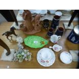 A mixed lot to include a Jasperware biscuit barrel, a small quantity of Royal Crown Derby and sundry