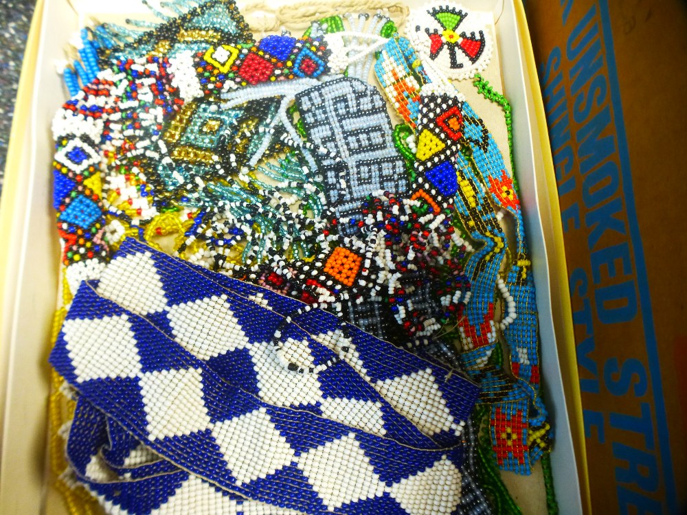 A tray of beadwork jewellery and a box of costume jewellery - Image 3 of 3