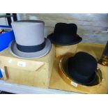 A top hat by Dunn and Co, a bowler and one other hat - 3
