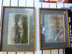 Elizabeth Armsden; two pencil signed coloured etchings of returning swans and rivercraft at Wareham,