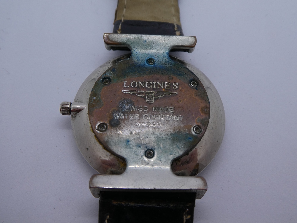 Vintage gent's LONGINES wristwatch, on black leather strap - Image 3 of 3