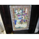 A 20th century Chinese porcelain panel of Cantonese style, decorated figures, 21 x 30 cms