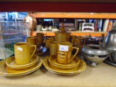 Portmerion totem collection, to include: cups, teapots, saucers and mixed metalware etc