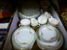 Box of chinaware including Paragon and Imperial teaware.