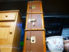 Vintage wooden bound trunk