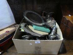 Collection of silverware fruit bowl, sugar sifter, coffee pot etc