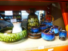 Selection of Studio pottery including lamps and vases