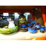 Selection of Studio pottery including lamps and vases