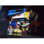 Box of diecast toys