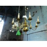 Brass 8 branch chandelier